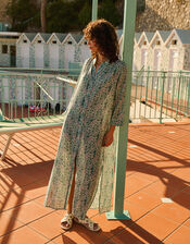 Petite Mendigote Ramara Floral Maxi Shirt Dress, Green (GREEN), large