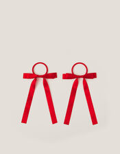 2-Pack Ribbon Bow School Hair Bands, Red (RED), large