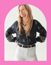 Maison Hotel Chandra Floral Blouse, Black (BLACK), large