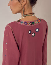 Maison Hotel Asha Mirror Embroidered Top, Pink (PINK), large