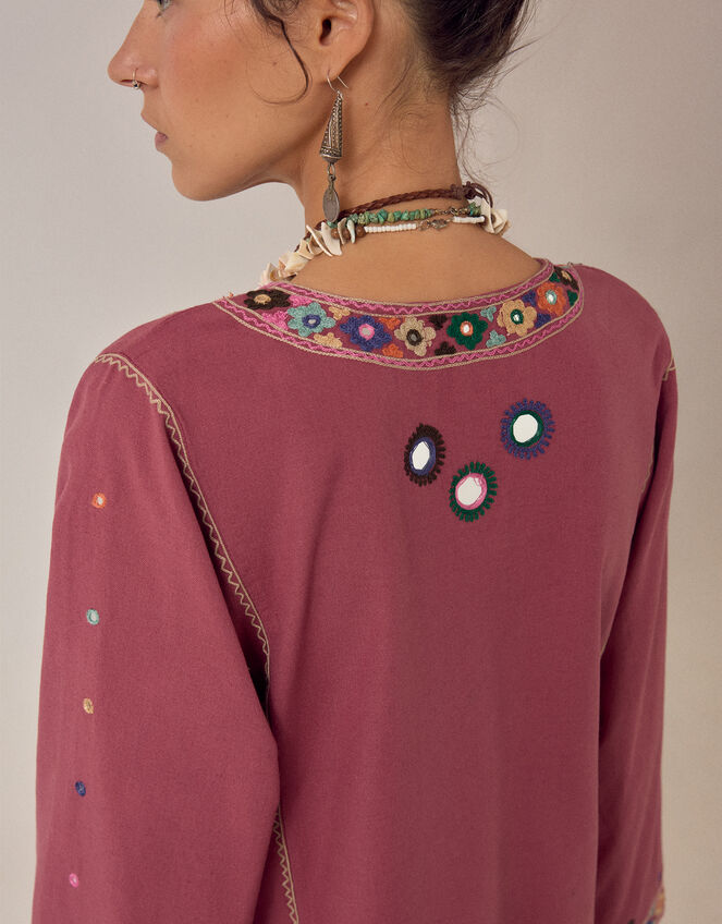Maison Hotel Asha Mirror Embroidered Top, Pink (PINK), large