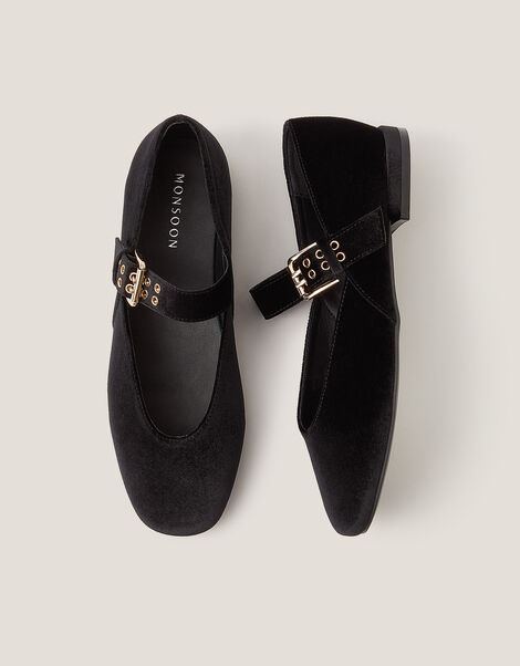 Effie Velvet Ballet Flats, Black (BLACK), large