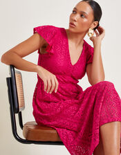 Lo Lace Jersey Dress, Pink (PINK), large