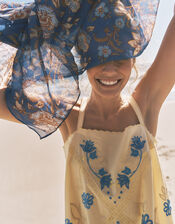 Sophie Embroidered Midi Cami Dress, Yellow (YELLOW), large