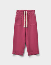 East Della Wide Leg Cotton Twill Trousers, Pink (PINK), large