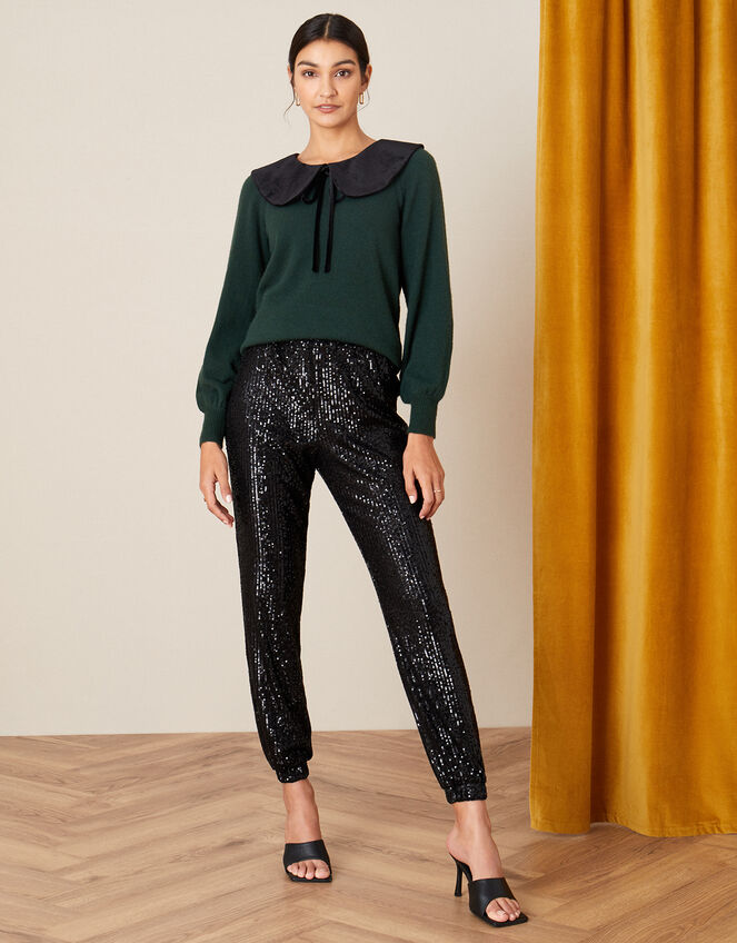 Sonya Sequin Joggers, Black (BLACK), large
