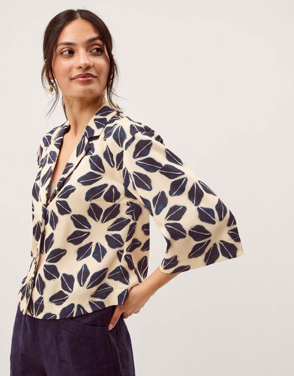 Ellison Floral Print Shirt, Blue (NAVY), large
