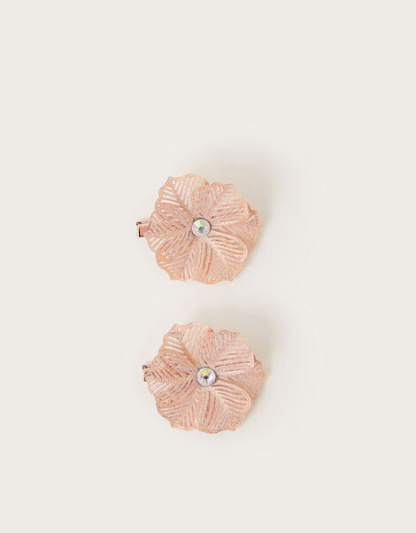 2-Pack Glitter Flower Hair Clips, , large