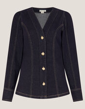 Teri Tailored Denim Shirt , Blue (INDIGO), large