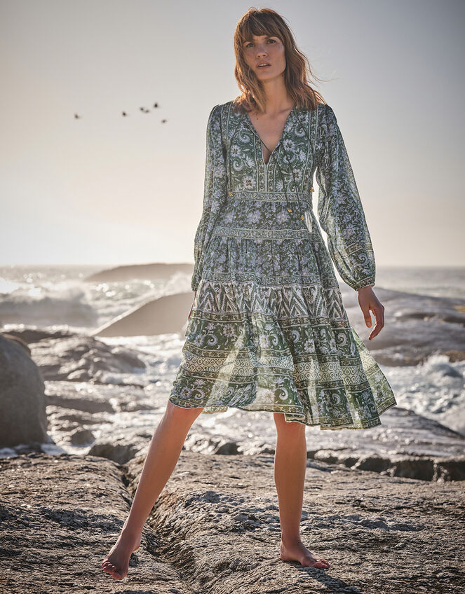 Dilli Grey Issy Print Midi Dress, Green (GREEN), large
