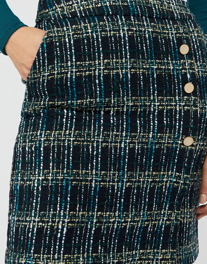 Talia Check Mini Skirt, Teal (TEAL), large