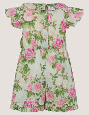 Baby Floral Frill Playsuit , Green (GREEN), large