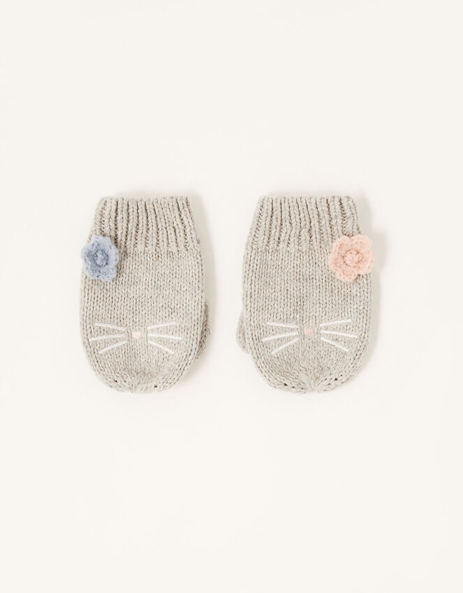 Baby Luna Kitty Mittens, Grey (GREY), large