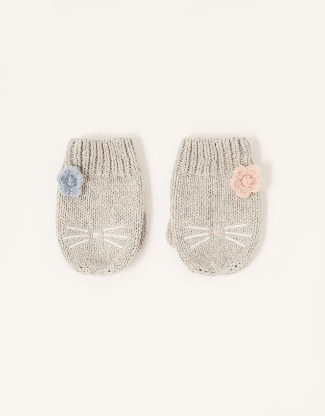 Baby Luna Kitty Mittens, Grey (GREY), large