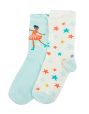 Frugi 2-Pack Frill Ankle Socks, Multi (MULTI), large