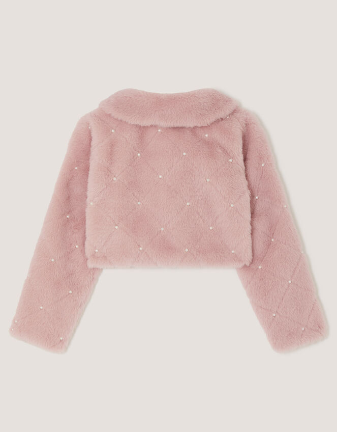 Posie Pearl Faux Fur Jacket, Pink (PINK), large