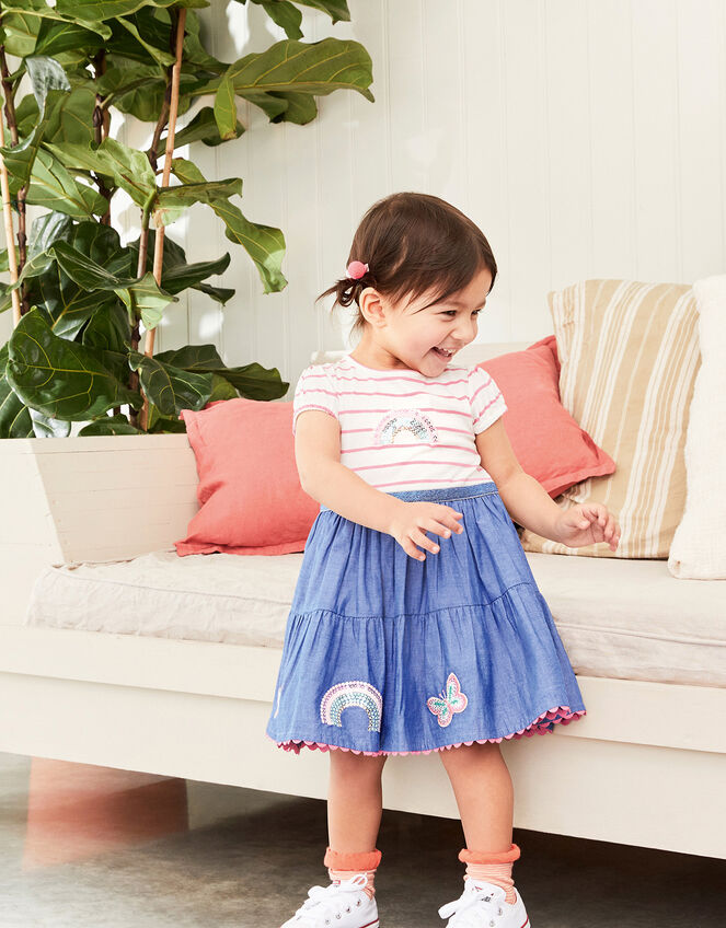 Baby Sequin Rainbow 2-in-1 Dress, Pink (PINK), large