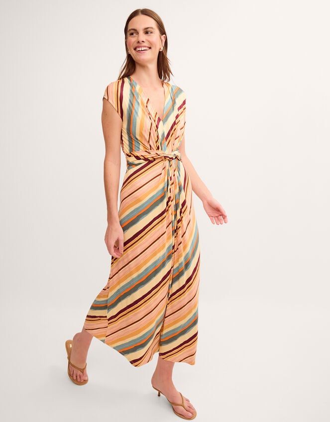 Tola Stripe Jersey Midi Dress, Pink (LIGHT PINK), large