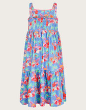 Flamingo Midi Dress, Blue (BLUE), large