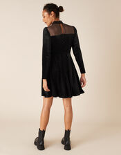 Mia Heat-Seal Gem Short Dress, Black (BLACK), large