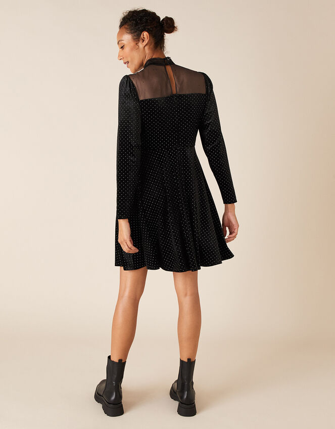 Mia Heat-Seal Gem Short Dress, Black (BLACK), large