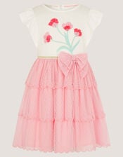 Tulip Polka Dot Mesh Disco Dress, Pink (PINK), large