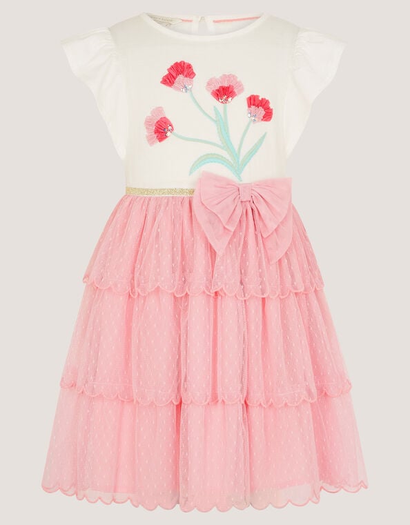 Tulip Polka Dot Mesh Disco Dress, Pink (PINK), large