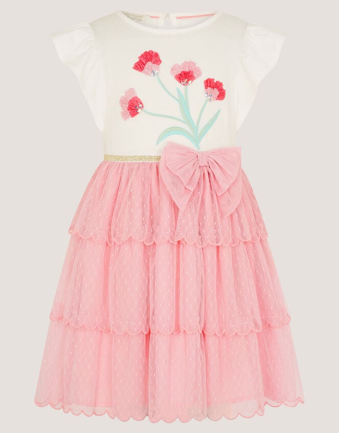 Tulip Polka Dot Mesh Disco Dress, Pink (PINK), large