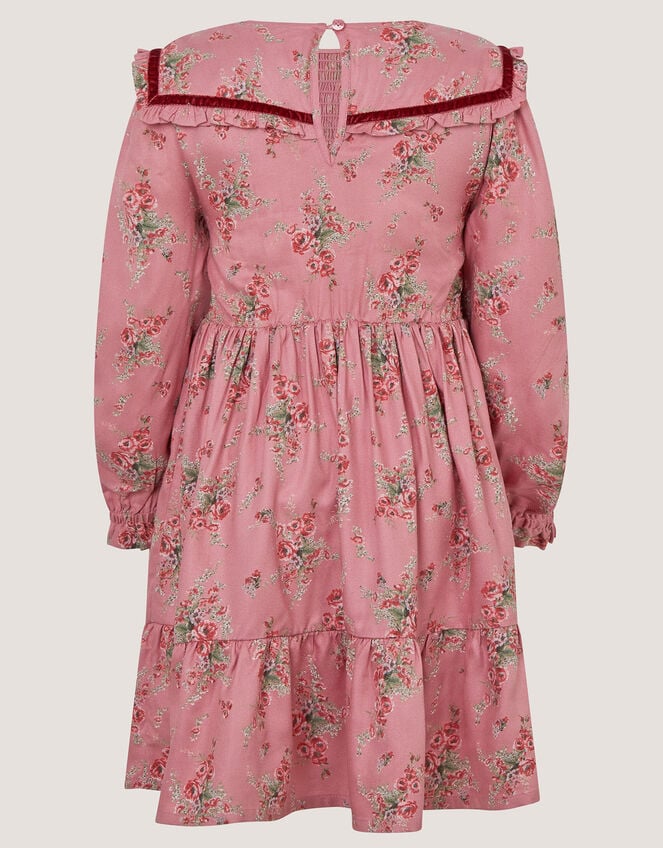 Ditsy Floral Square Collar Dress, Pink (PINK), large