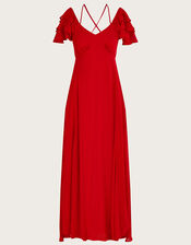 Gracie Maxi Dress in Sustainable Viscose, Red (RED), large