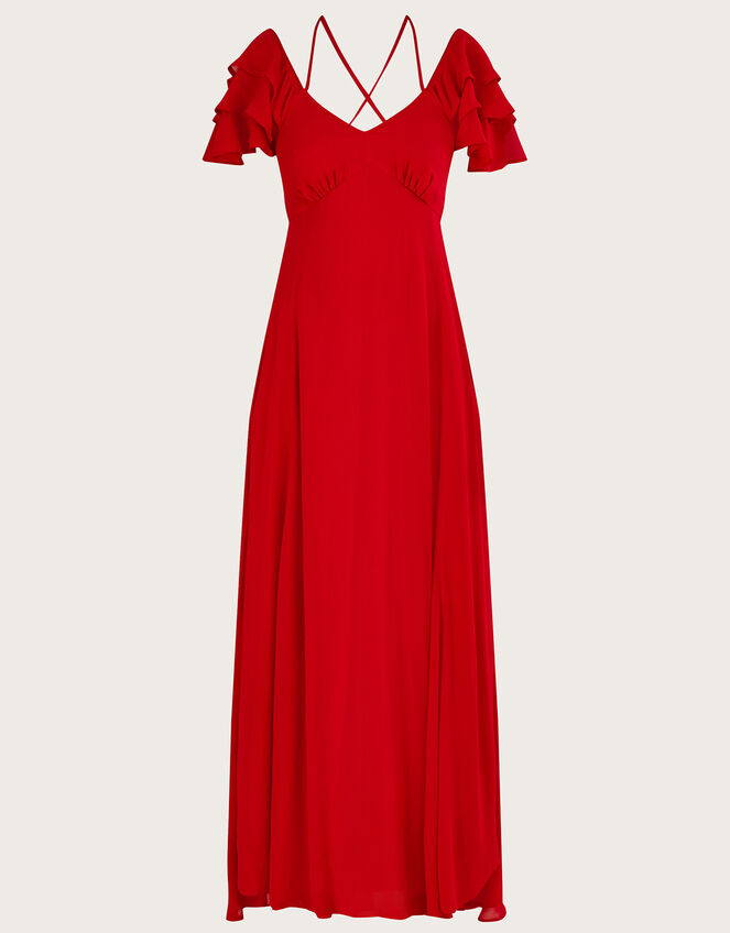 Gracie Maxi Dress in Sustainable Viscose, Red (RED), large