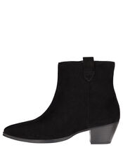 Western Suede Ankle Boots, Black (BLACK), large