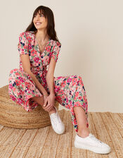 Monica Floral Wrap Jumpsuit, Pink (BLUSH), large