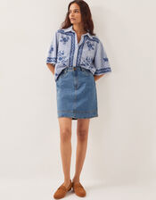 Cecelia Denim Mini Skirt, Blue (DENIM BLUE), large