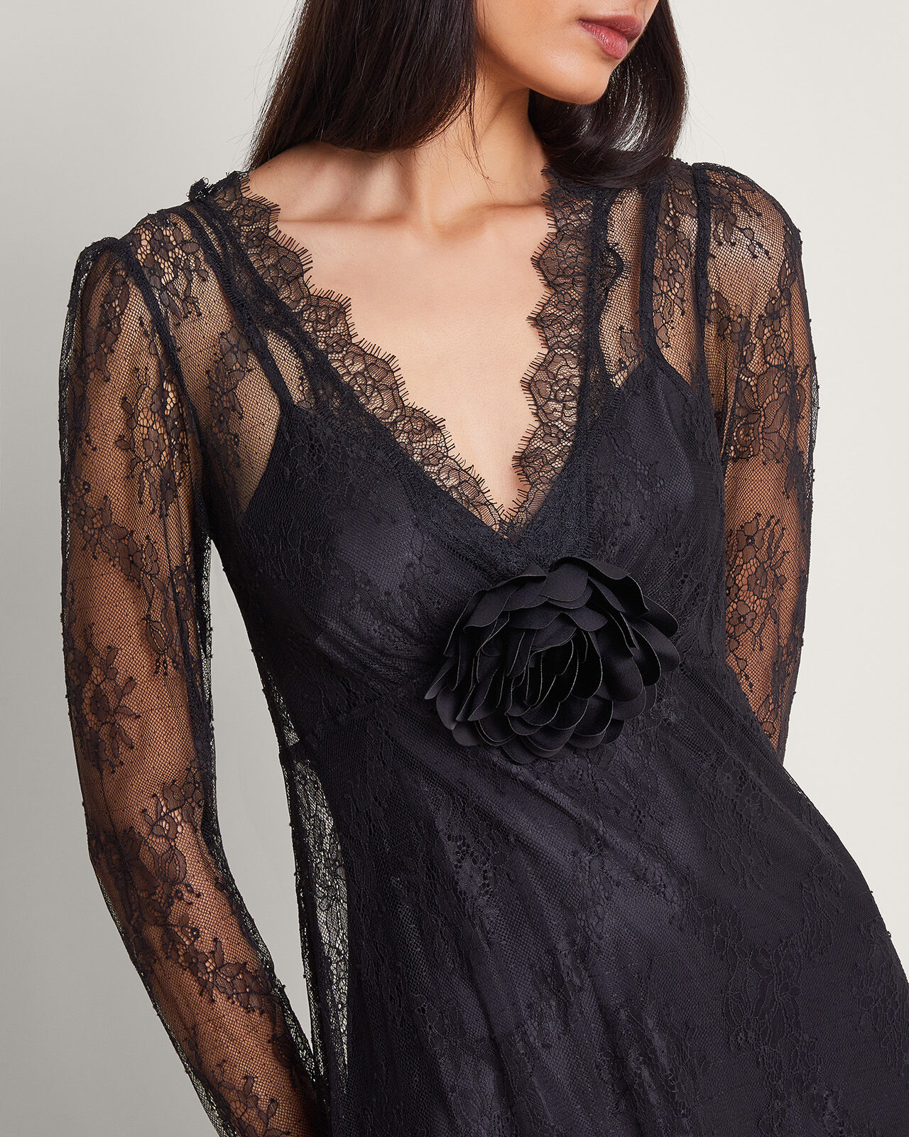 Monsoon black lace on sale dress