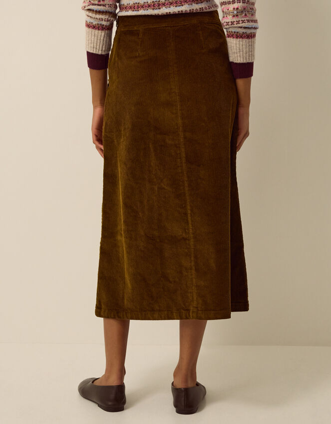 Malika Corduroy Midi Skirt, Green (CHARTREUSE), large