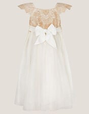 Estella Lace Bodice Dress, Gold (GOLD), large