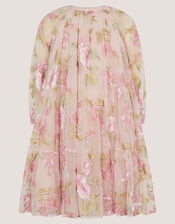 Azalea Floral Embroidered Long Sleeve Dress, Pink (PINK), large