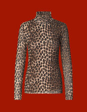 Crās Leopard Print Long Sleeve Top, Leopard (LEOPARD), large