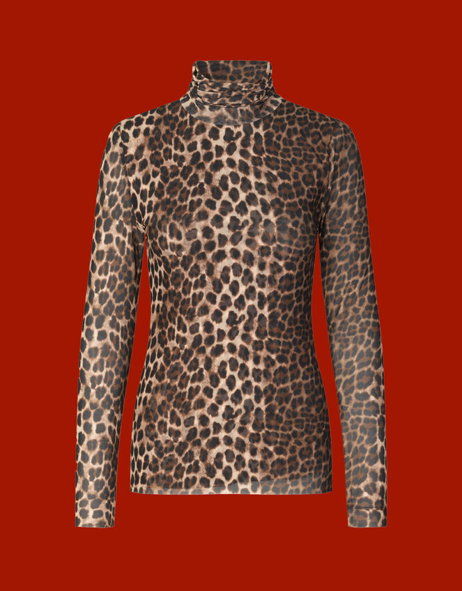 Crās Leopard Print Long Sleeve Top, Leopard (LEOPARD), large