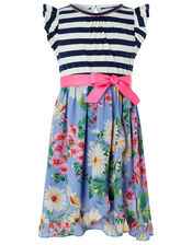 Dulcie 2-in-1 Stripe and Floral Dress, Blue (BLUE), large