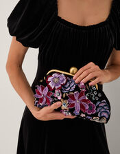 Maisy Floral Embellished Clutch Bag, , large