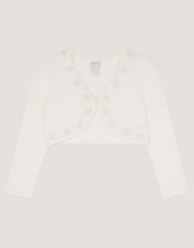 Phoebe Pearl Trim Cardigan, Ivory (IVORY), large