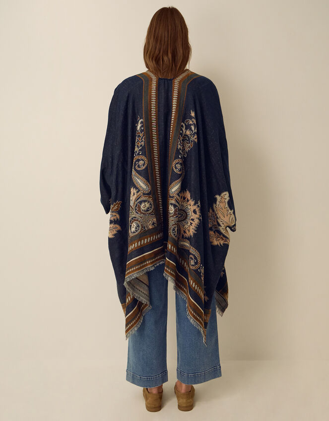 Crissy Jacquard Poncho, , large