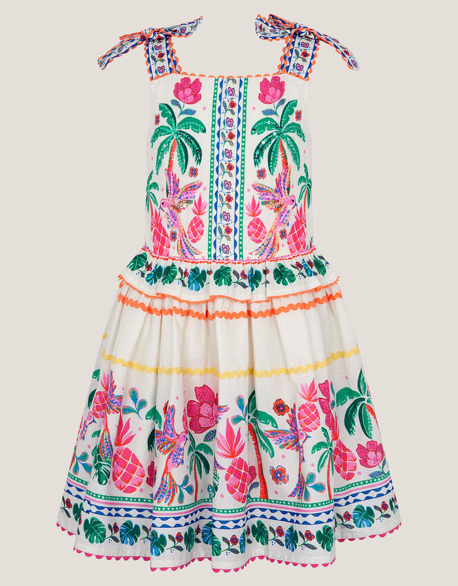 Tropical Print Sundress, Ivory (IVORY), large