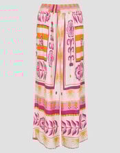 Tina Summer Floral Wide Leg Trousers, Pink (PINK), large