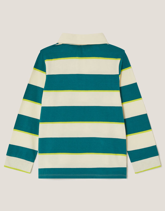Tiger Logo Stripe Rugby Shirt, Green (GREEN), large