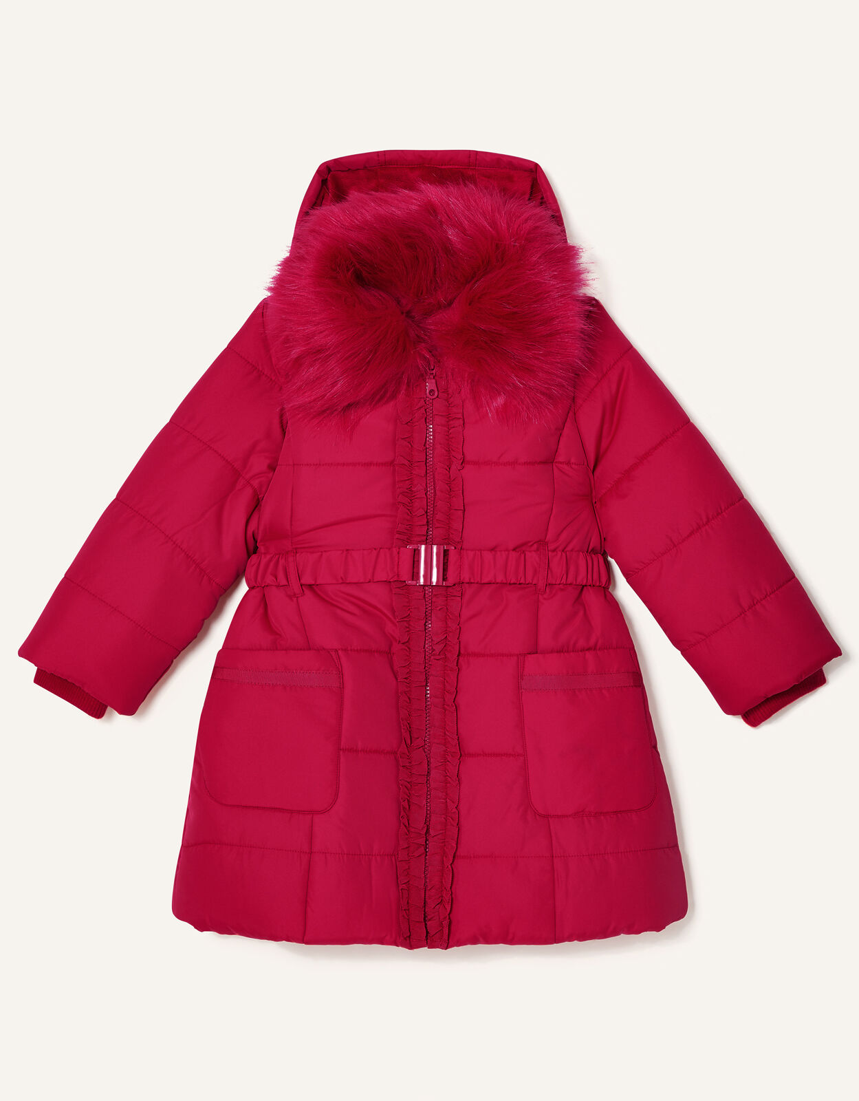 Girls red puffa coat new arrivals