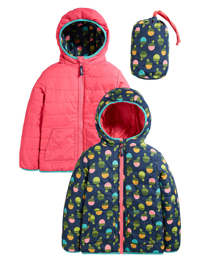Frugi Reversible Toasty Trail Jacket, Blue (NAVY), large