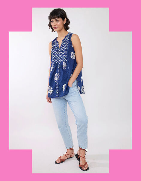East Clover Top, Blue (NAVY), large